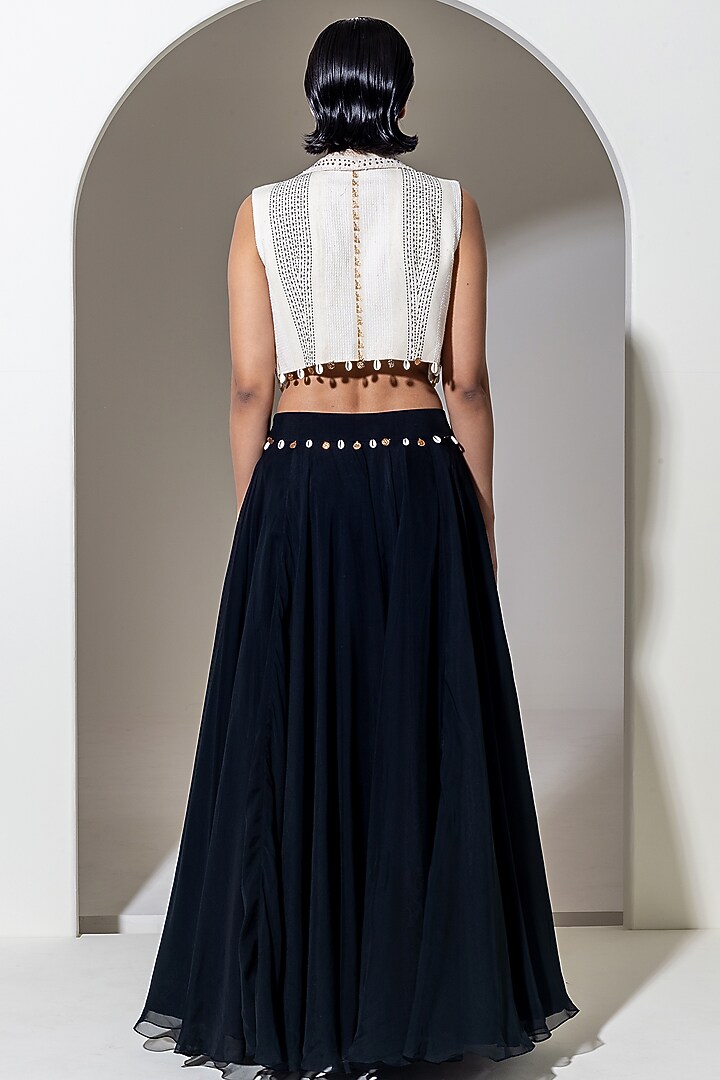 Black Organza Skirt Set by KUSMI at Pernia's Pop Up Shop