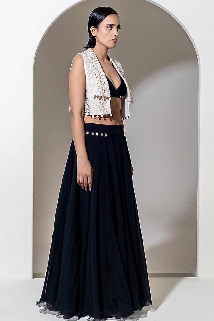 Black Organza Skirt Set by KUSMI at Pernia's Pop Up Shop