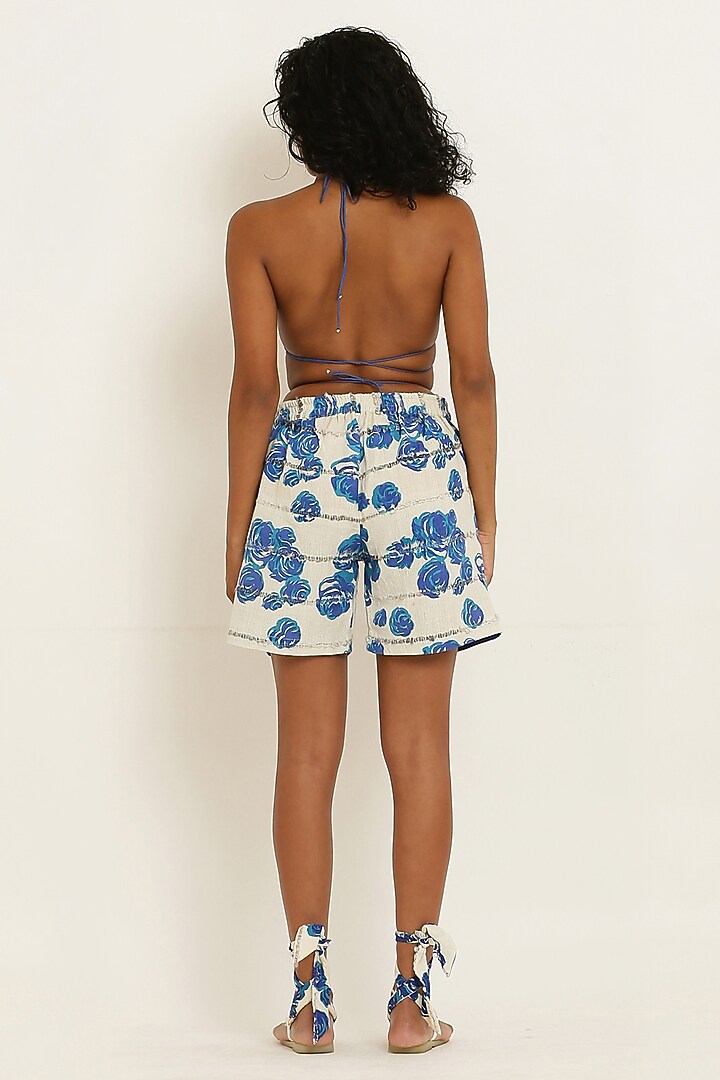 Blue Cotton Floral Printed Co-Ord Set by KUSMI at Pernia's Pop Up Shop