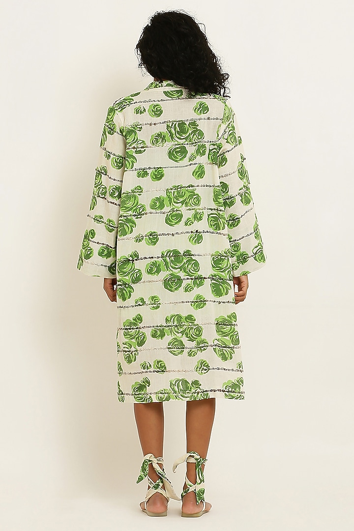 Green Cotton Floral Printed Co-Ord Set by KUSMI at Pernia's Pop Up Shop