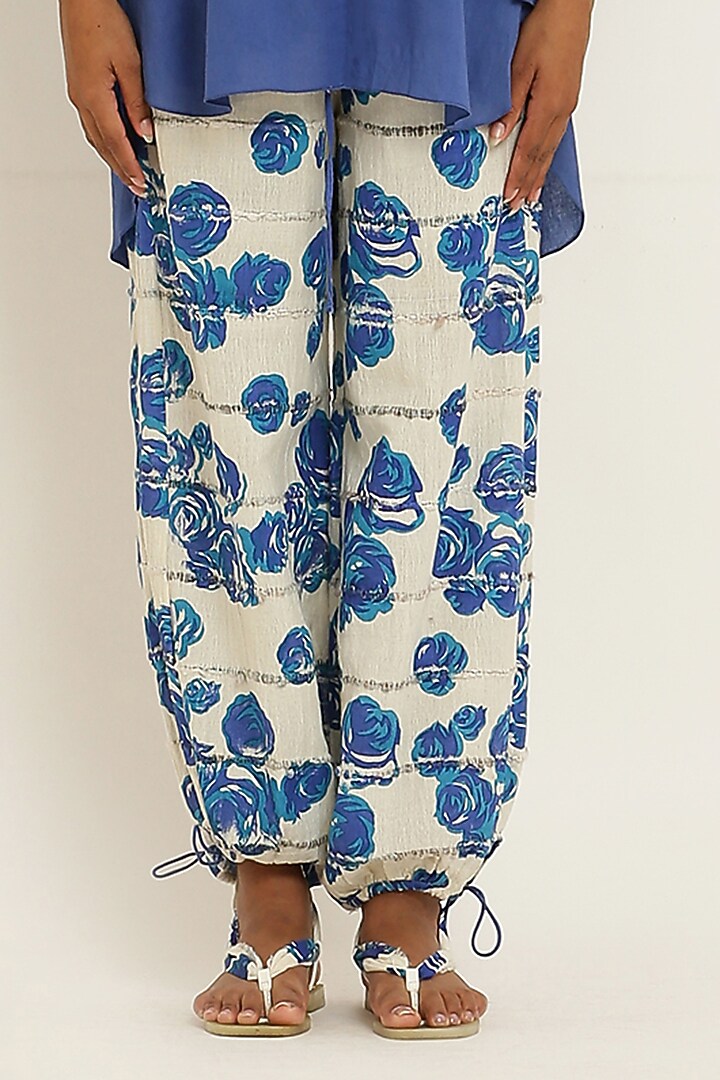 Blue Cotton Floral Printed Co-Ord Set by KUSMI at Pernia's Pop Up Shop