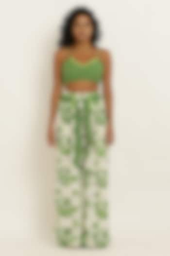 Green Cotton Floral Printed Co-Ord Set by KUSMI at Pernia's Pop Up Shop