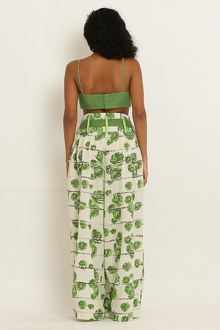 Green Cotton Floral Printed Co-Ord Set by KUSMI at Pernia's Pop Up Shop
