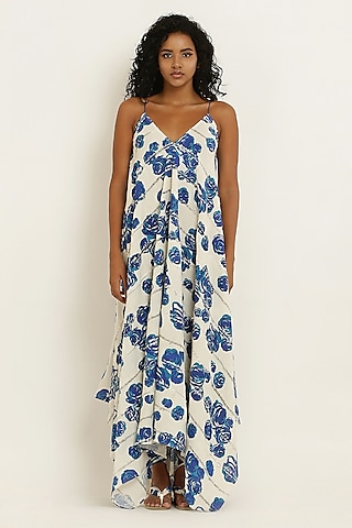 Shop Blue front open maxi dress for Women Online from India s Luxury Designers 2024