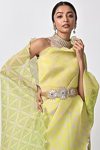 Silver Embroidered Belt by Kiran Uttam Ghosh