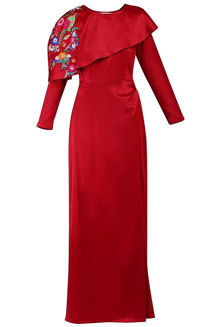Red maxi dress by KUKOON