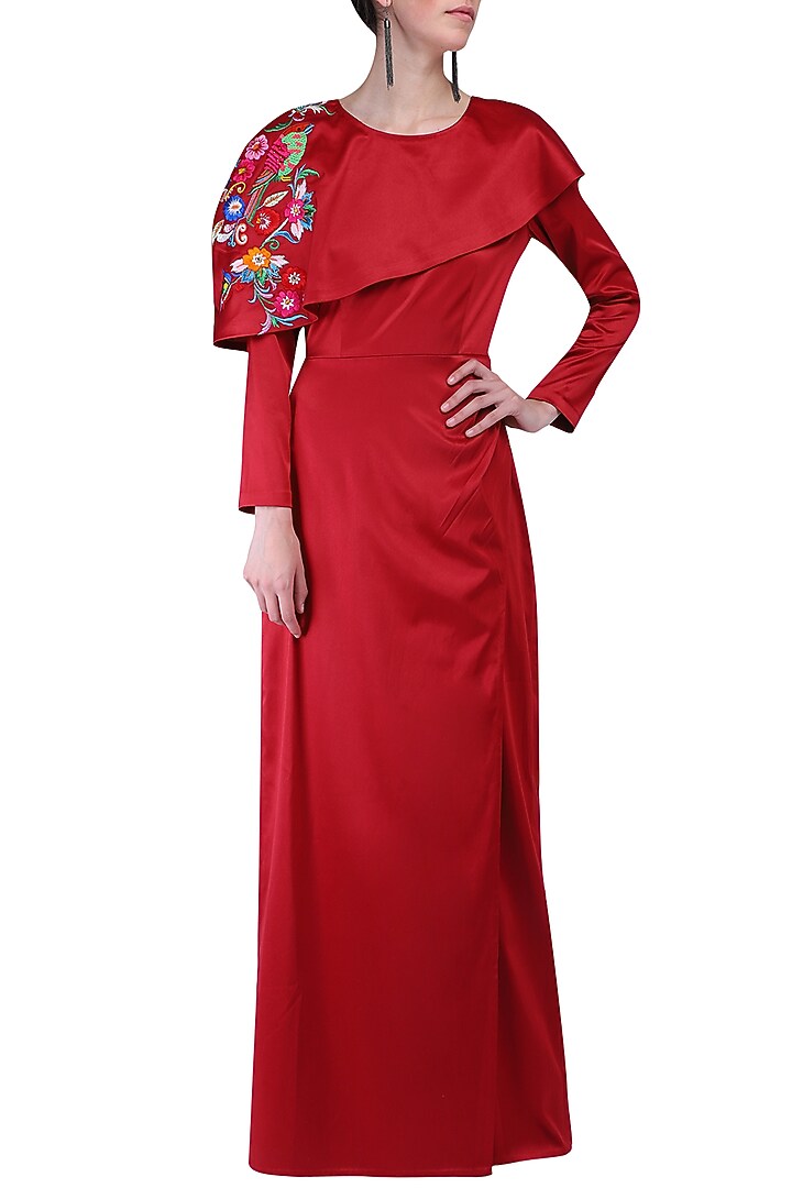 Red maxi dress available only at Pernia's Pop Up Shop.