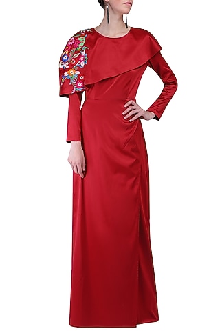 Red maxi dress by KUKOON
