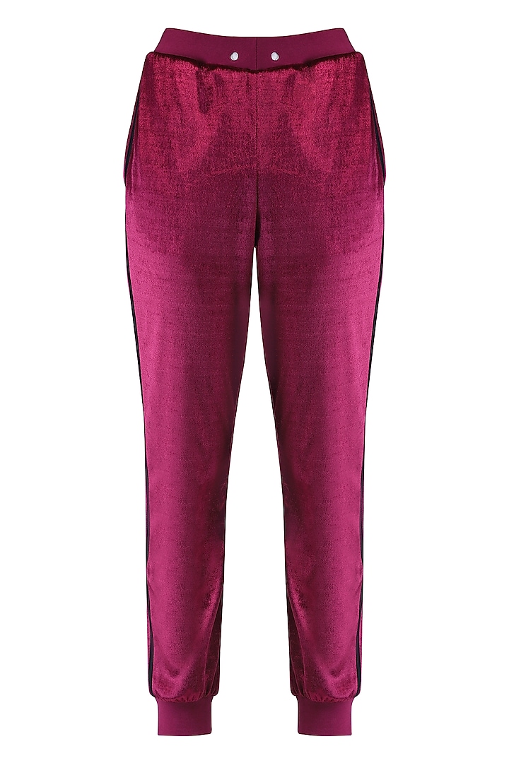 Maroon jogger pants by KUKOON