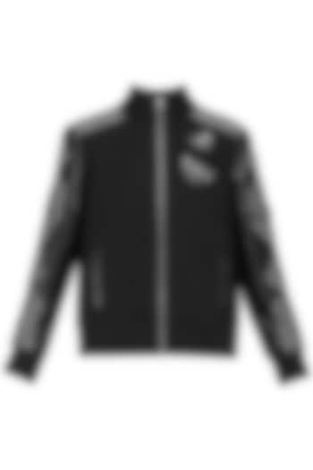 Black quilted bomber jacket by KUKOON