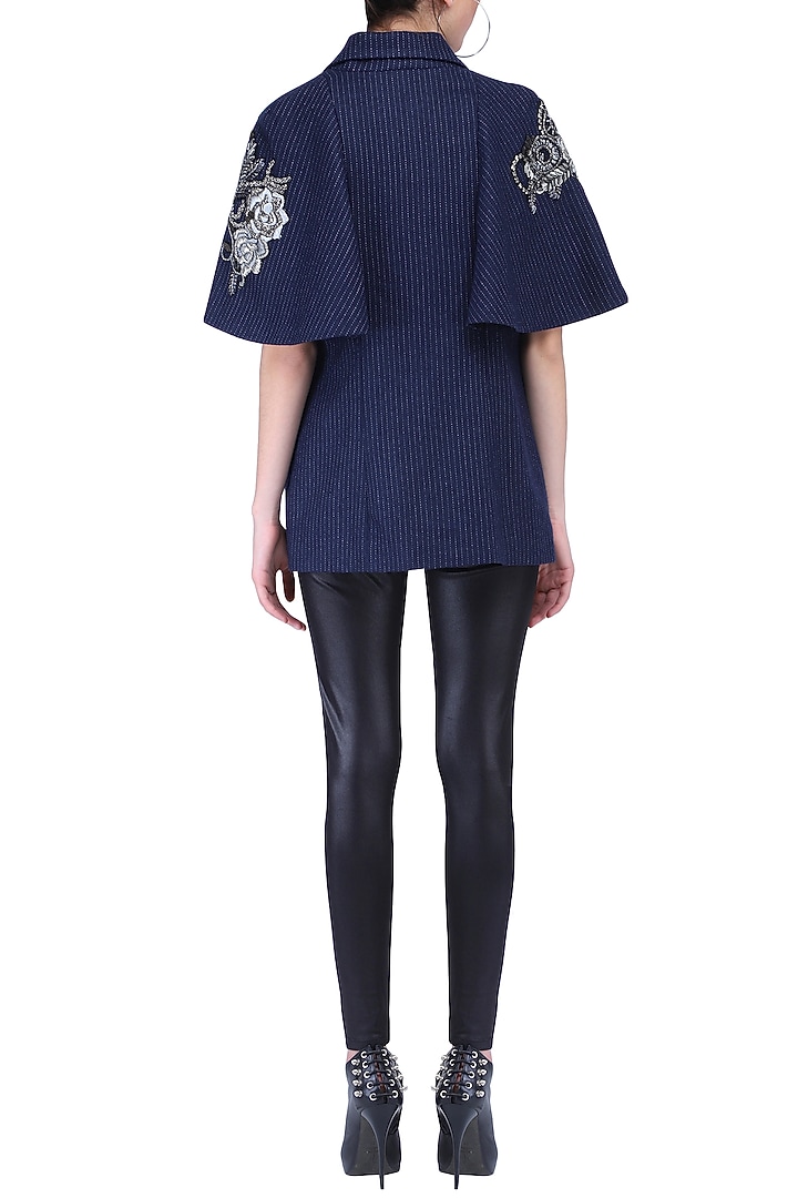 Navy blue flared cape available only at Pernia's Pop Up Shop.