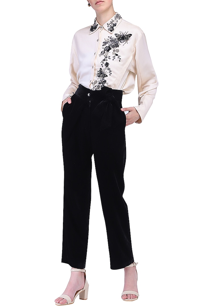 Black tie-up pants available only at Pernia's Pop Up Shop.