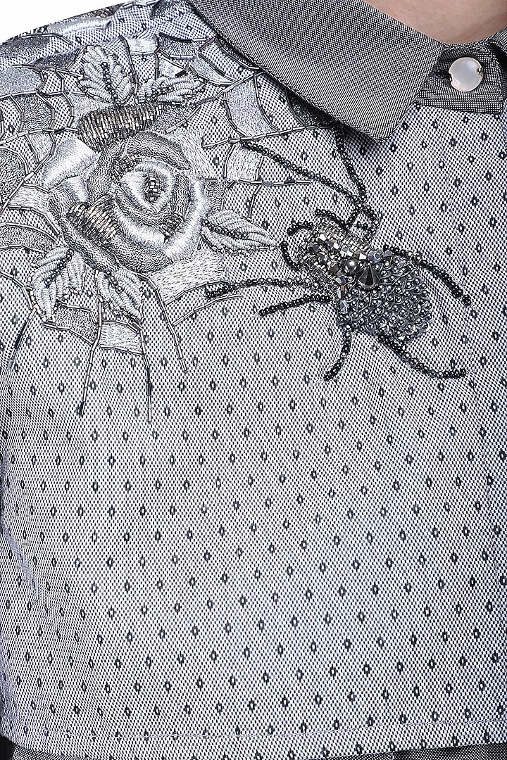 Grey overlay panel shirt available only at Pernia's Pop Up Shop.