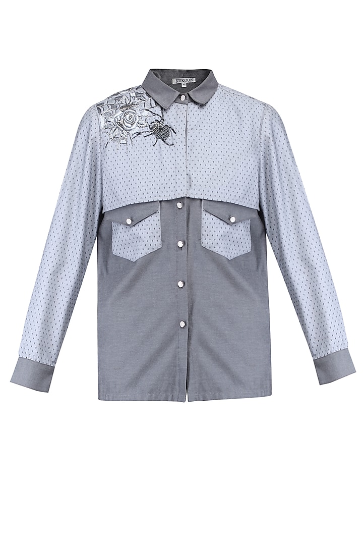 Grey overlay panel shirt by KUKOON