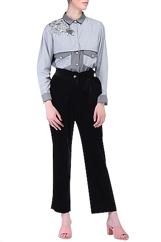 Grey overlay panel shirt by KUKOON