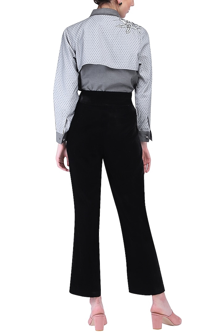 Grey overlay panel shirt available only at Pernia's Pop Up Shop.