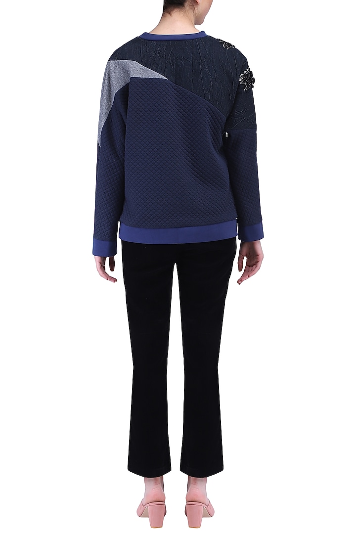 Navy blue batwing sweatshirt available only at Pernia's Pop Up Shop.