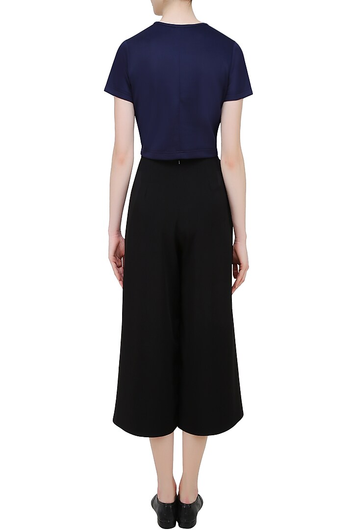 Blue beads and crystal embellished motifs top available only at Pernia's Pop Up Shop.