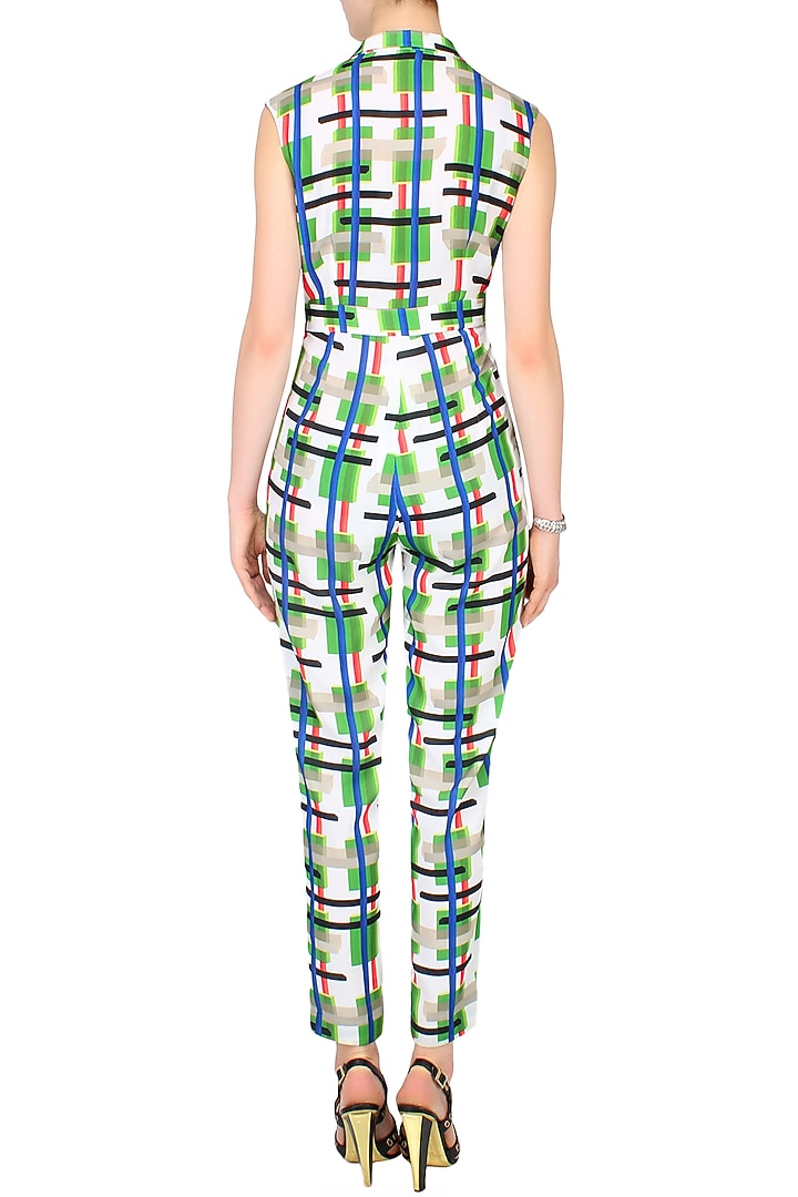 Multicolored geometric print jumpsuit available only at Pernia's Pop Up Shop.