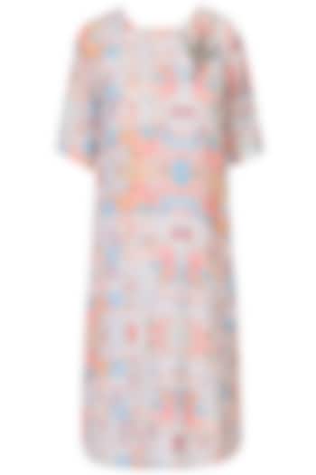 Ivory soft block cubes print falcon dress available only at Pernia's Pop Up Shop.