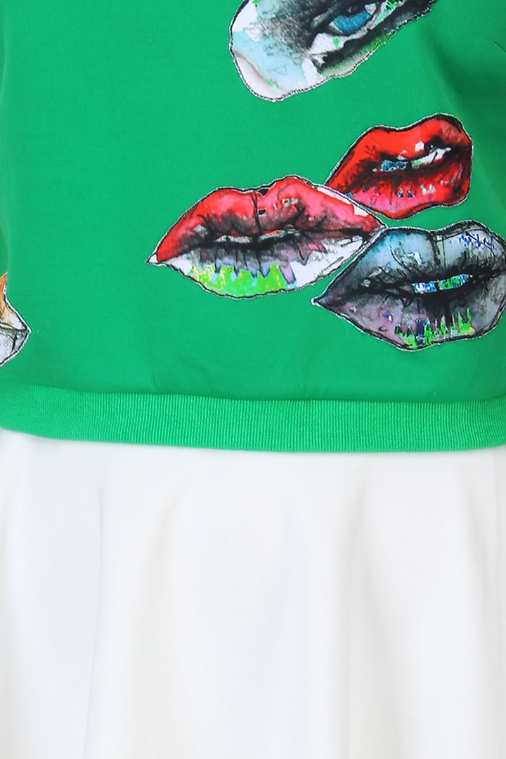 Turtle green and white hand painted crop top available only at Pernia's Pop Up Shop.