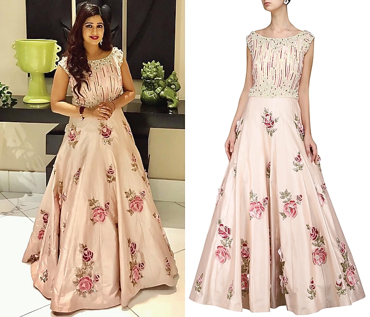Light pink embroidered gown available only at Pernia's Pop Up Shop.