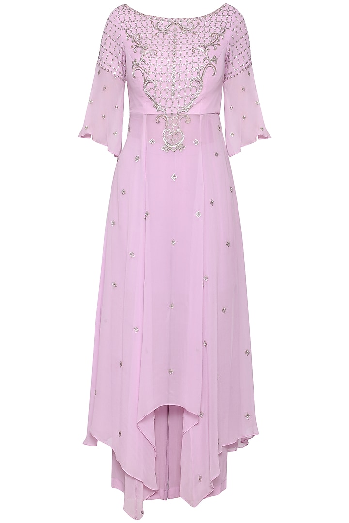 Lilac kalidar embroidered kurta set available only at Pernia's Pop Up ...