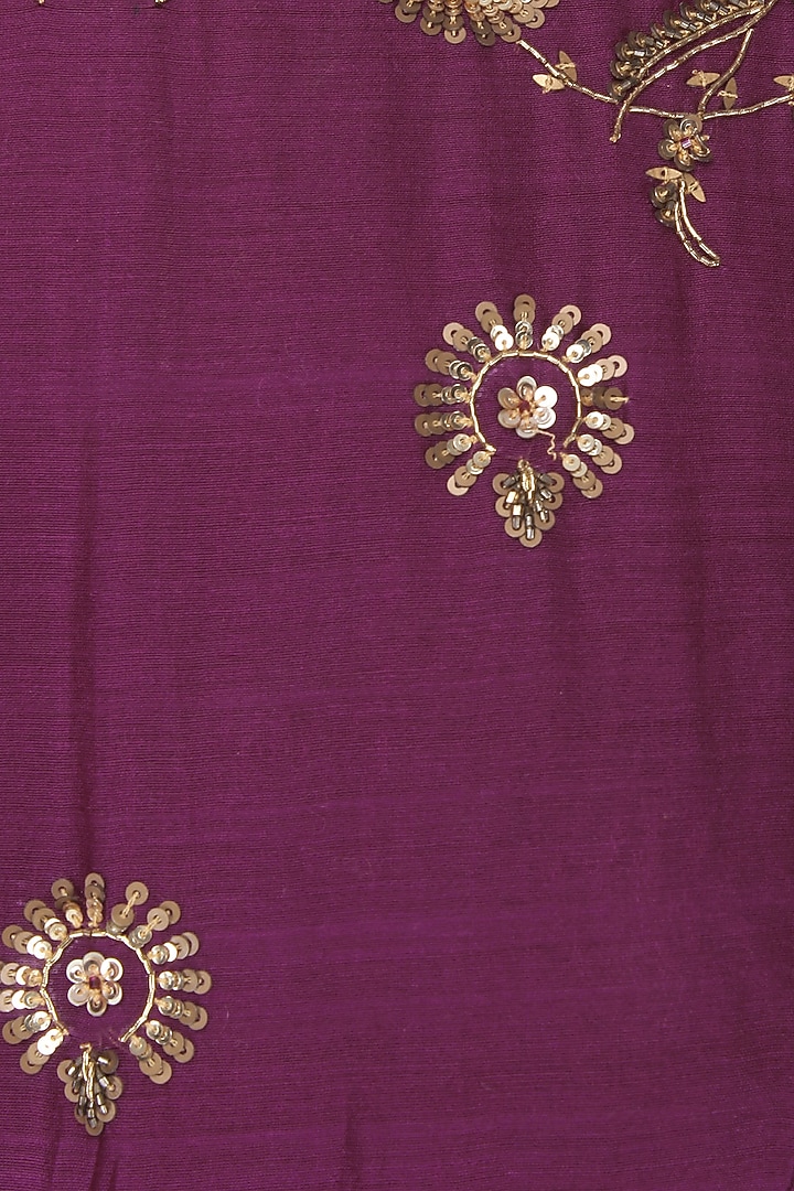 Wine embroidered cold shoulder gown available only at Pernia's Pop Up Shop.