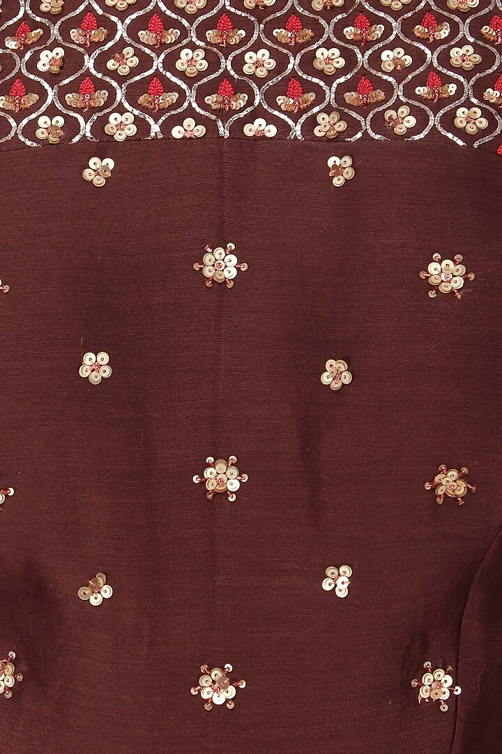Oxblood embroidered kurta with available only at Pernia's Pop Up Shop.