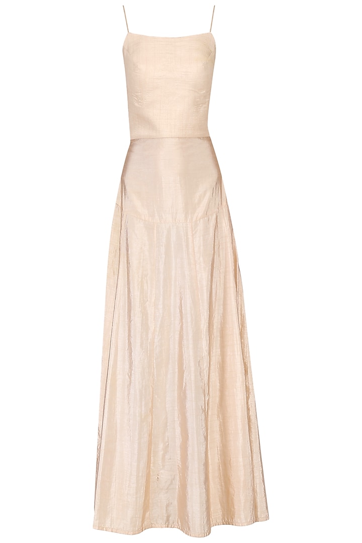 Grey embroidered drop waist gown available only at Pernia's Pop Up Shop.