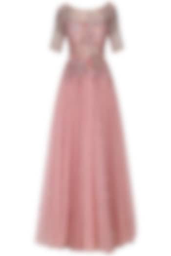 Dusty pink embroidered gown by Kudi Pataka Designs