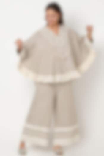 Natural Beige Linen Tunic Set by Kaveri at Pernia's Pop Up Shop