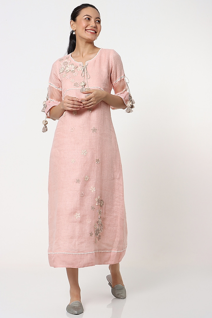 Blush Pink Midi Dress by Kaveri