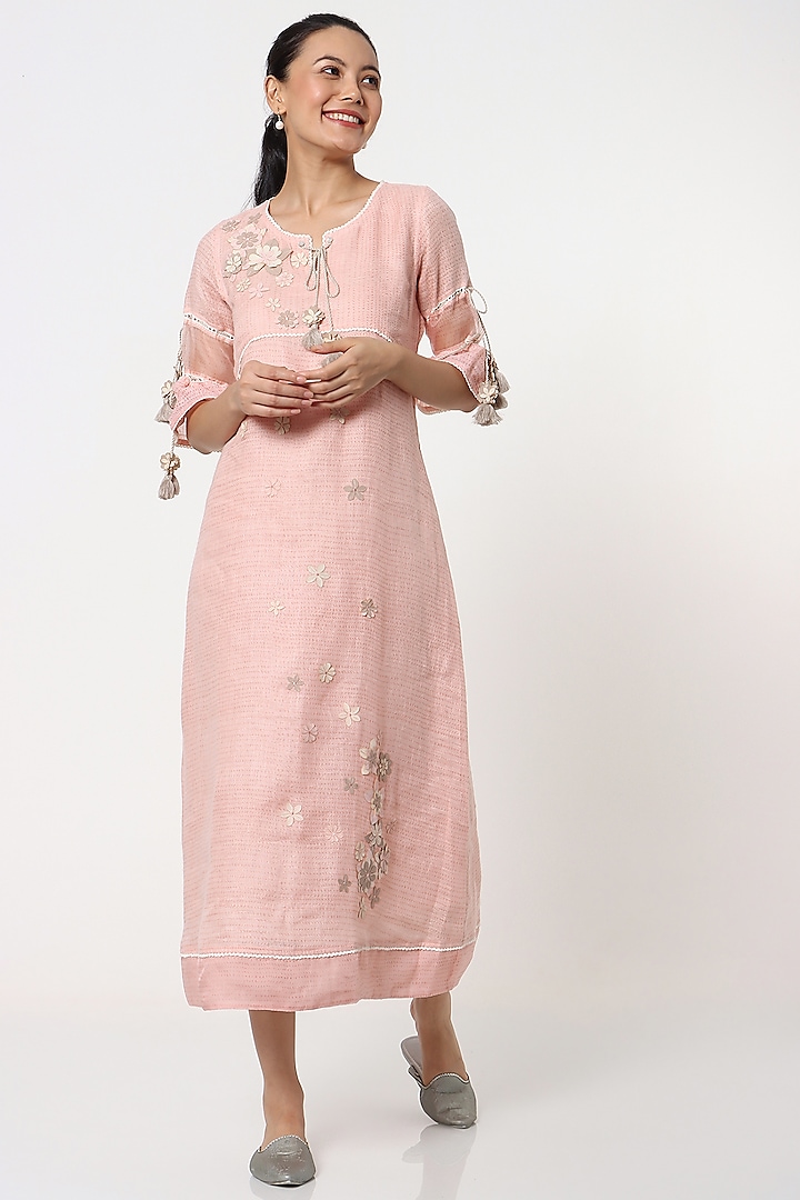 Blush Pink Midi Dress by Kaveri at Pernia's Pop Up Shop