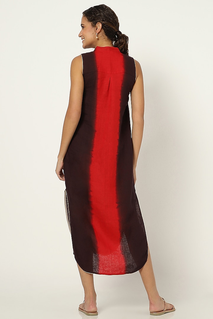 Black & Bright Red Tie-Dyed Summer Dress by Kaveri at Pernia's Pop Up Shop