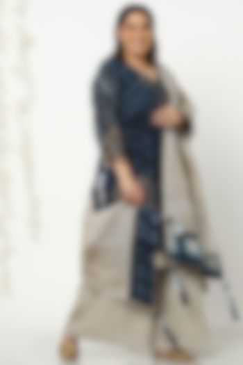 Teal Blue Linen Tunic Set by Kaveri at Pernia's Pop Up Shop