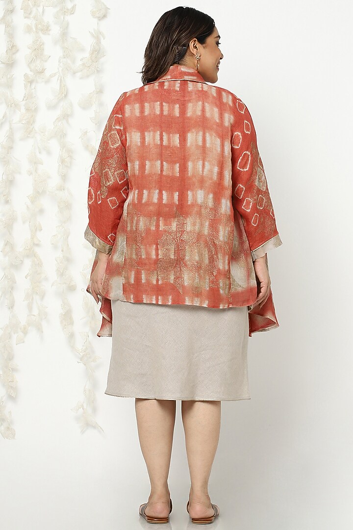 Burnt Orange Linen Jacket Vacation Dress by Kaveri at Pernia's Pop Up Shop