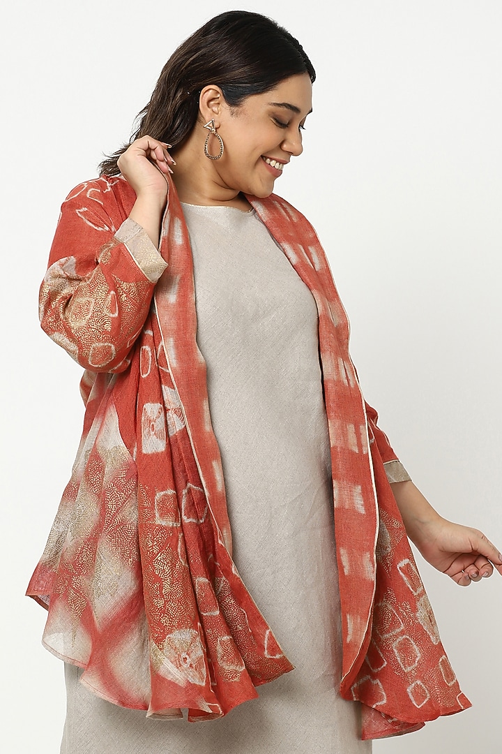 Burnt Orange Linen Jacket Vacation Dress by Kaveri at Pernia's Pop Up Shop