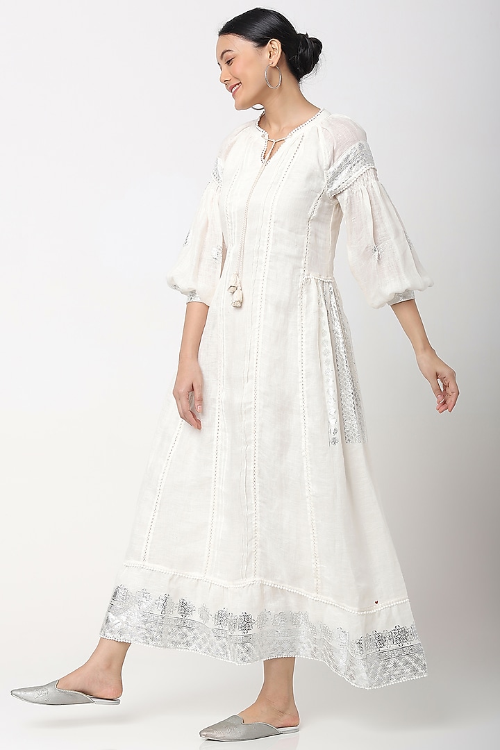 Ivory Shimmer Maxi Vacation Dress by Kaveri at Pernia's Pop Up Shop
