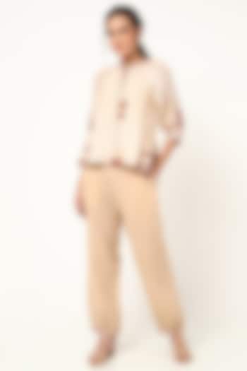 Stonish Beige Pant Set by Kaveri at Pernia's Pop Up Shop
