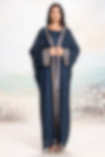 Amazon-Colored Linen Embellished Abaya Jacket Set

 by Kaveri at Pernia's Pop Up Shop