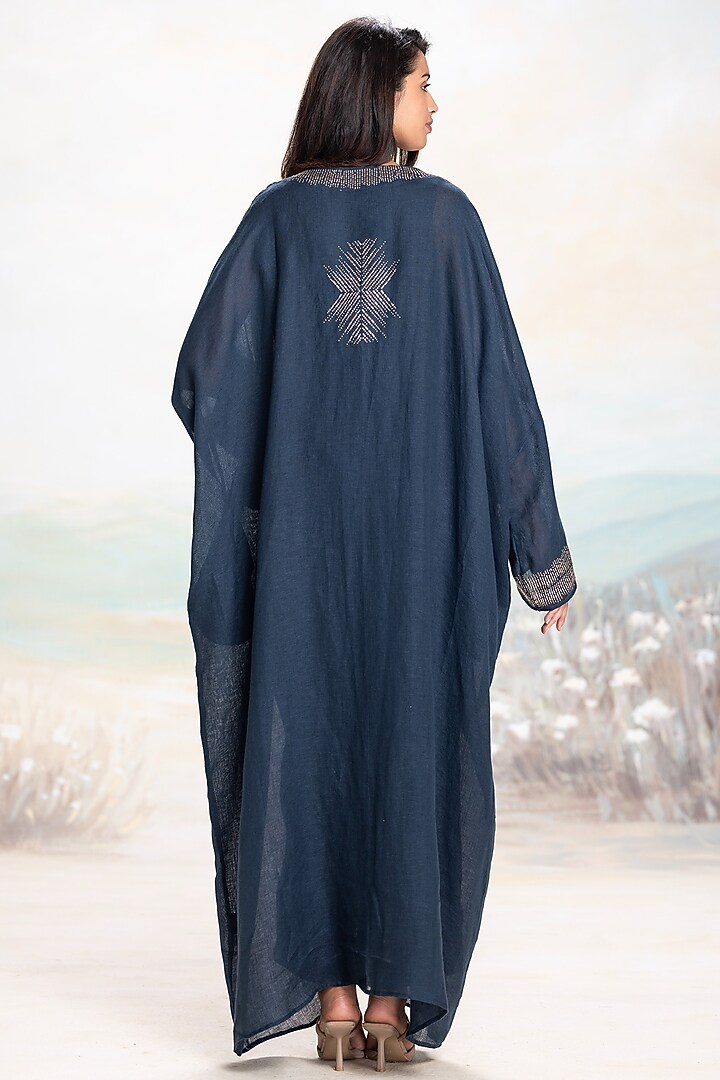 Amazon-Colored Linen Embellished Abaya Jacket Set
by Kaveri at Pernia's Pop Up Shop