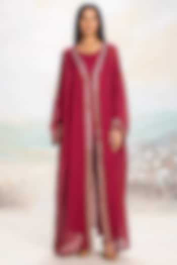 Ruby Linen Embellished Abaya Jacket Set

 by Kaveri at Pernia's Pop Up Shop