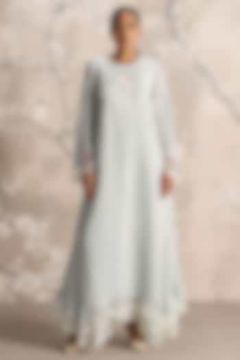 Ice Linen Embroidered Cocktail Dress by Kaveri at Pernia's Pop Up Shop