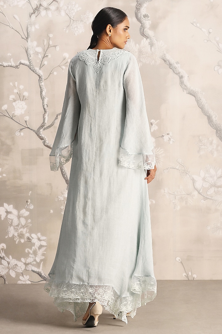 Ice Linen Embroidered Cocktail Dress by Kaveri at Pernia's Pop Up Shop