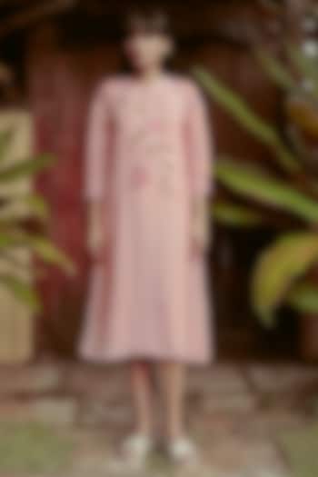 Rose Bud Linen Blend Midi Vacation Dress by Kaveri at Pernia's Pop Up Shop