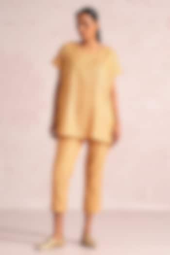 Cashew-Colored Linen Blend Co-Ord Set by Kaveri at Pernia's Pop Up Shop