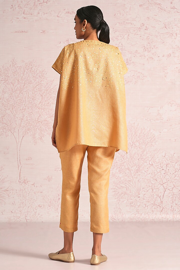 Cashew-Colored Linen Blend Top by Kaveri at Pernia's Pop Up Shop