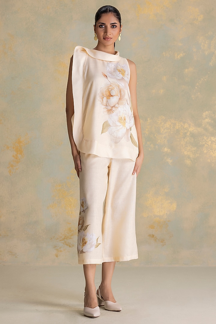 Butter Yellow Linen Blend Top by Kaveri at Pernia's Pop Up Shop