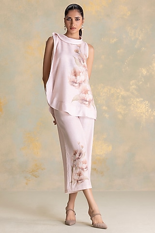 Shadow Rose-Colored Linen Blend Top by Kaveri
